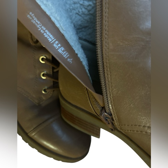 ALDO Brown Leather Lace-Up Boots - Picture 4 of 5